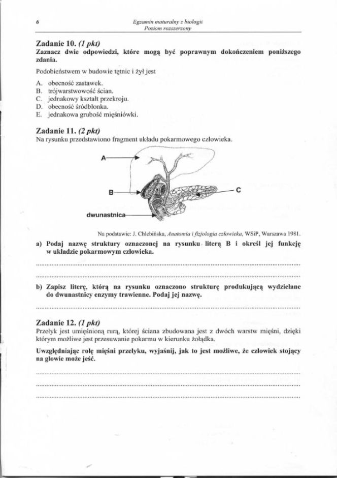 MATURA 2012 BIOLOGIA poziom ROZSZERZONY 14.05.2012 - ARKUSZE, ZADANIA, PYTANIA, ODPOWIEDZI