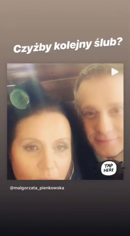 Ślub Uli  i Bartka w "M jak miłość" - kulisy, Marysia (Małgorzata Pieńkowska), Artur (Robert Moskwa)