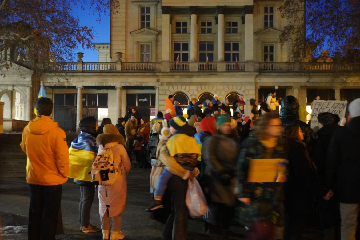Manifestacja w trzecią rocznicę wybuchu wojny w Ukrainie