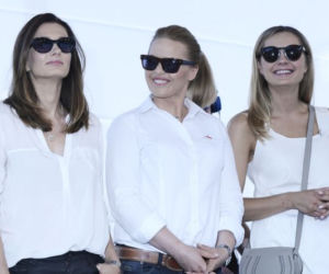 Marsz Różowej Wstążki 2015. Małgorzata Socha, Anita Sokołowska, Magdalena Stużyńska
