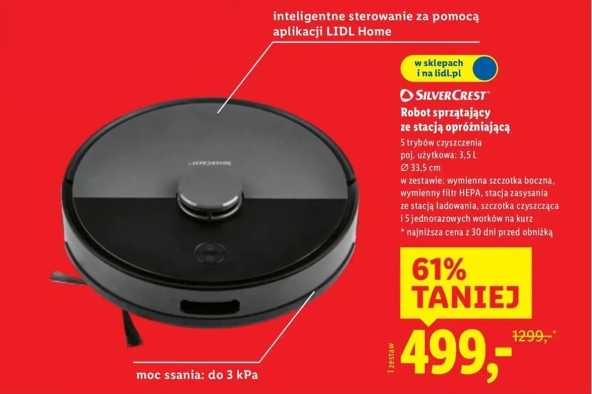 Robot sprzątający Silvercrest ze stacją opróżniającą za jedyne 499 zł