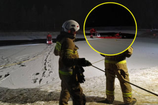 Pod matką i 7-letnim dzieckiem załamał się lód. Dramatyczna akcja ratunkowa