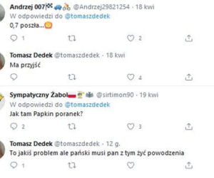 Tomasz Dedek publikuje niepokojące posty na Twitterze