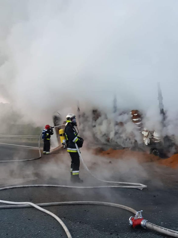 Ogromny pożar na A2