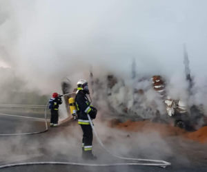 Ogromny pożar na A2