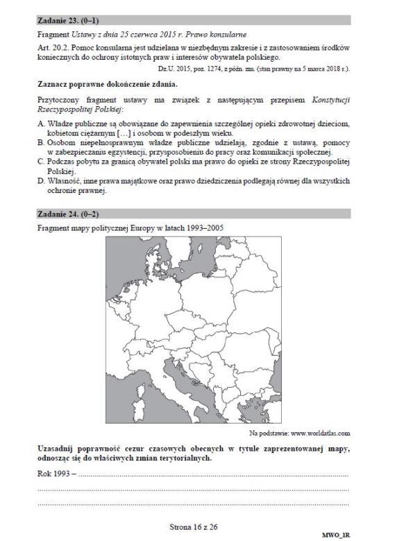 Matura 2018 WOS rozszerzony