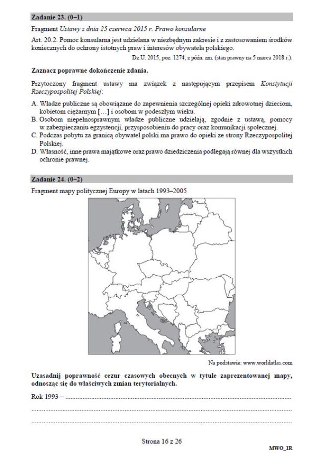 Matura 2018 WOS rozszerzony