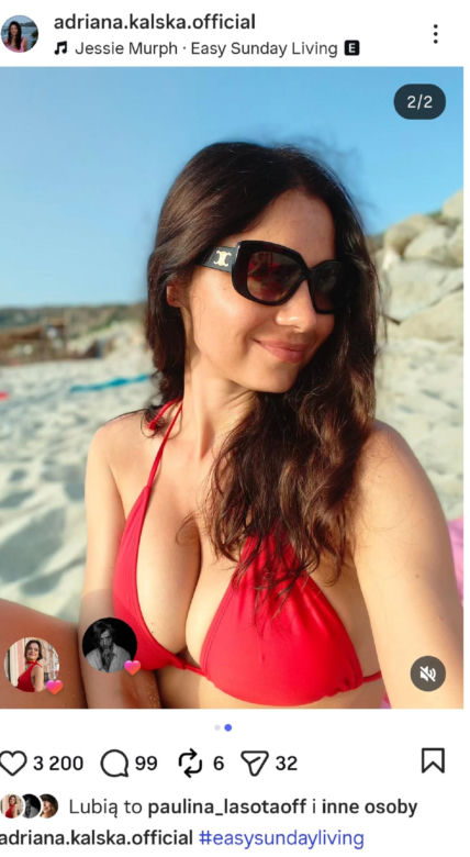 Adriana Kalska (Iza z M jak miłość) na wakacjach pozuje na plaży