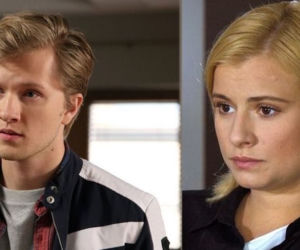 M jak miłość. Łukasz (Jakub Józefowicz), Katia (Joanna Jarmołowicz)