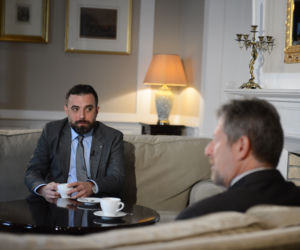 Tomasz Walczak i  ambasador Izraela Alexander Ben Cwi