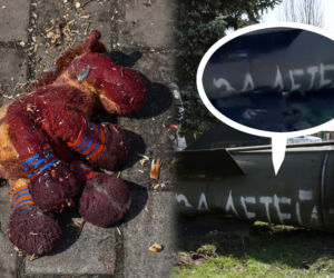 Napis na pocisku wystrzelonym w dworzec w Kramatorsku