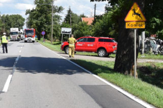 Malbork: Helikopter w akcji. Samochód w rowie [ZDJĘCIA]