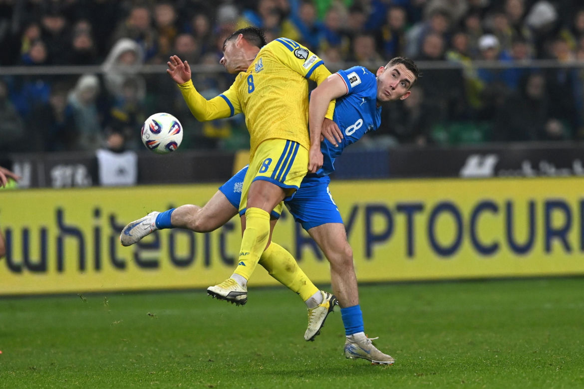 Transparenty na meczu Ukraina - Islandia