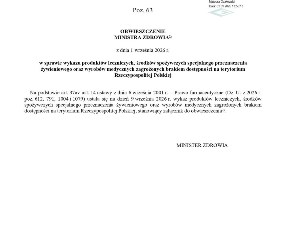 Lista leków zagrożonych brakiem dostępności od 9 września 2026