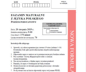 Matura poprawkowa 2019 - POLSKI [ARKUSZE CKE, ZADANIA, ODPOWIEDZI]