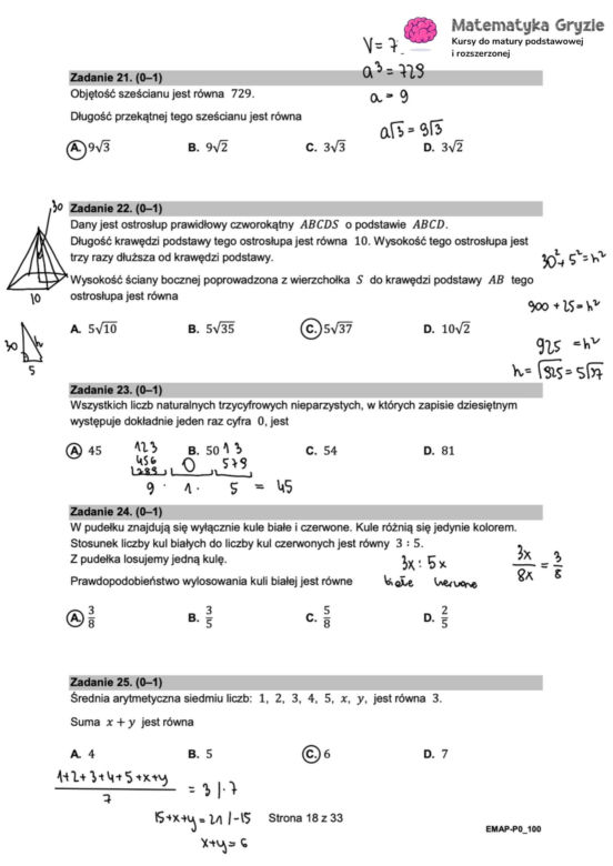 Matura 2025: matematyka 6.05.2025. Arkusze CKE i odpowiedzi. Poziom podstawowy 1 i 2 część [Formuła 2015]