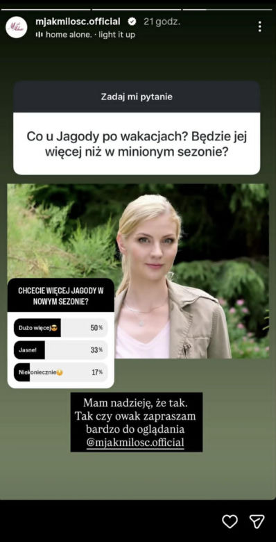 M jak miłość nowy sezon. Jagoda (Katarzyna Kołeczek)