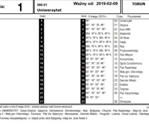 Rozkłady jazdy tramwajów - 9 stycznia