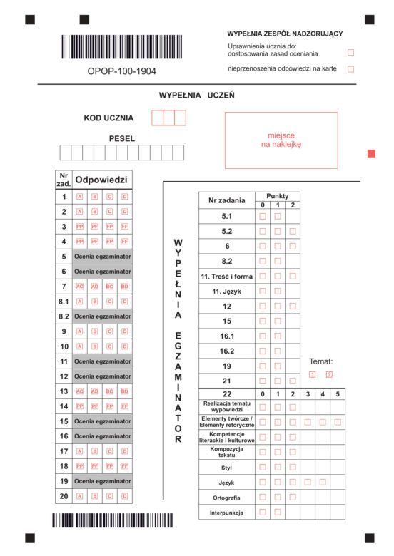 Egzamin ósmoklasisty z języka polskiego. Arkusze CKE 2019