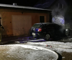 Pożar BMW 118d E81. Auto spłonęło na Podkarpaciu