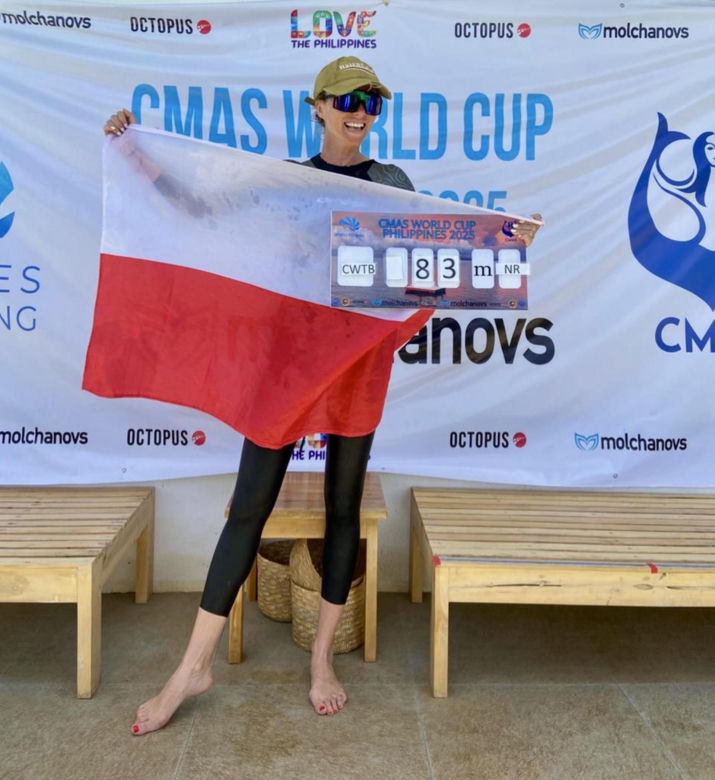 Polka Agata Załęcka osiągnęła sukces bijąc rekord swiata we freedivingu.