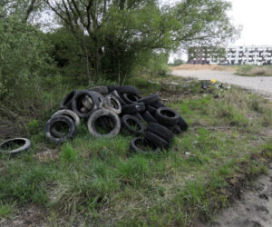 Dzikie wysypisko odpadów na ulicy Krygiera