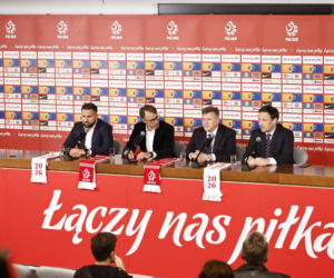 Cezary Kulesza i sekretarz Łukasz Wachowski ogłosili nowego sponsora PZPN