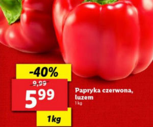 Papryka czerwona - 5,99 zł/1 kg
