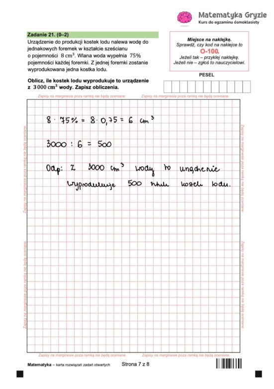 Odpowiedzi próbnego egzaminu ósmoklasisty 2024 z matematyki