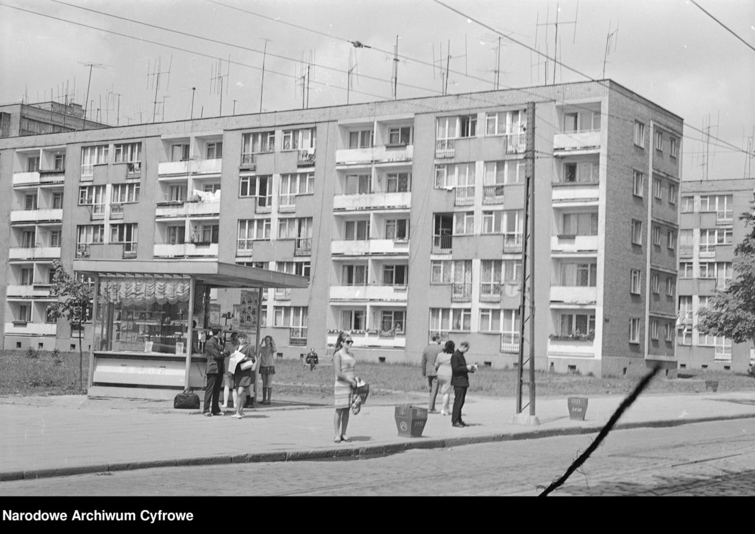 Skrzyżowanie al. Wyzwolenia i ul. Malczewskiego w Szczecinie w 1969 roku