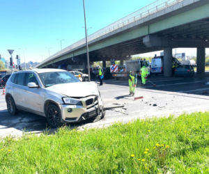 Wypadek na rondzie Zesłańców Syberyjskich w Warszawie
