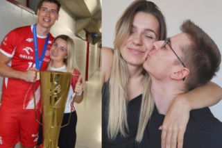 Sfotografowali, co Kamil Semeniuk wyrabiał z żoną w cichym korytarzu! Zasłonił ich potężny puchar