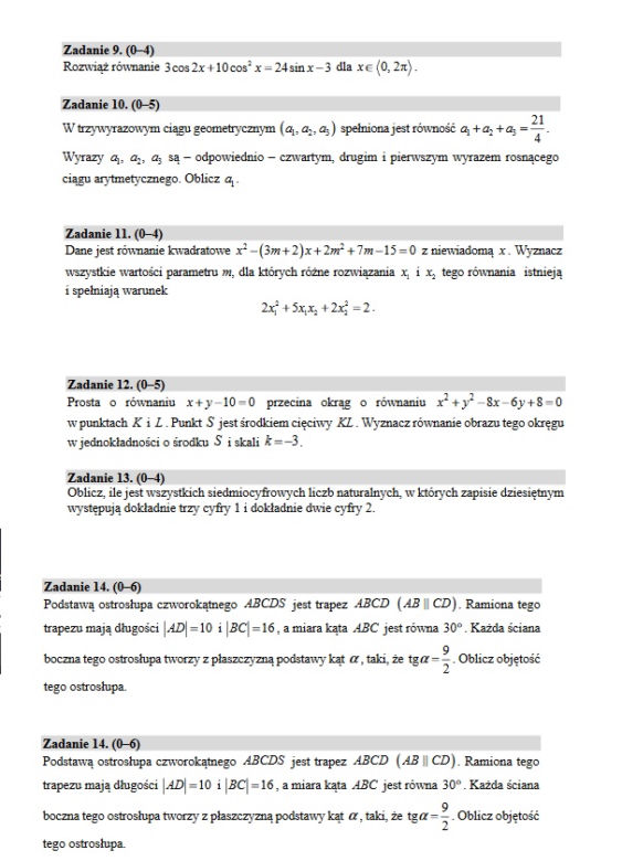 ARKUSZE CKE: Matura 2020 - matematyka ROZSZERZONA