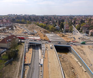 Budowa węzła Łękno - kwiecień 2021