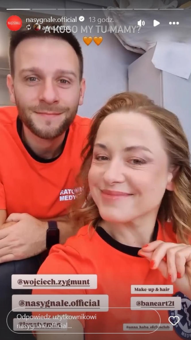 Wojciech Zygmunt i Anna Haba na planie "Na sygnale"