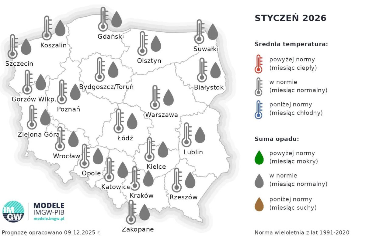 Pogoda długoterminowa na 2026 rok