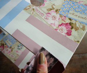 Taboret ze schodkiem IKEA w wersji decoupage