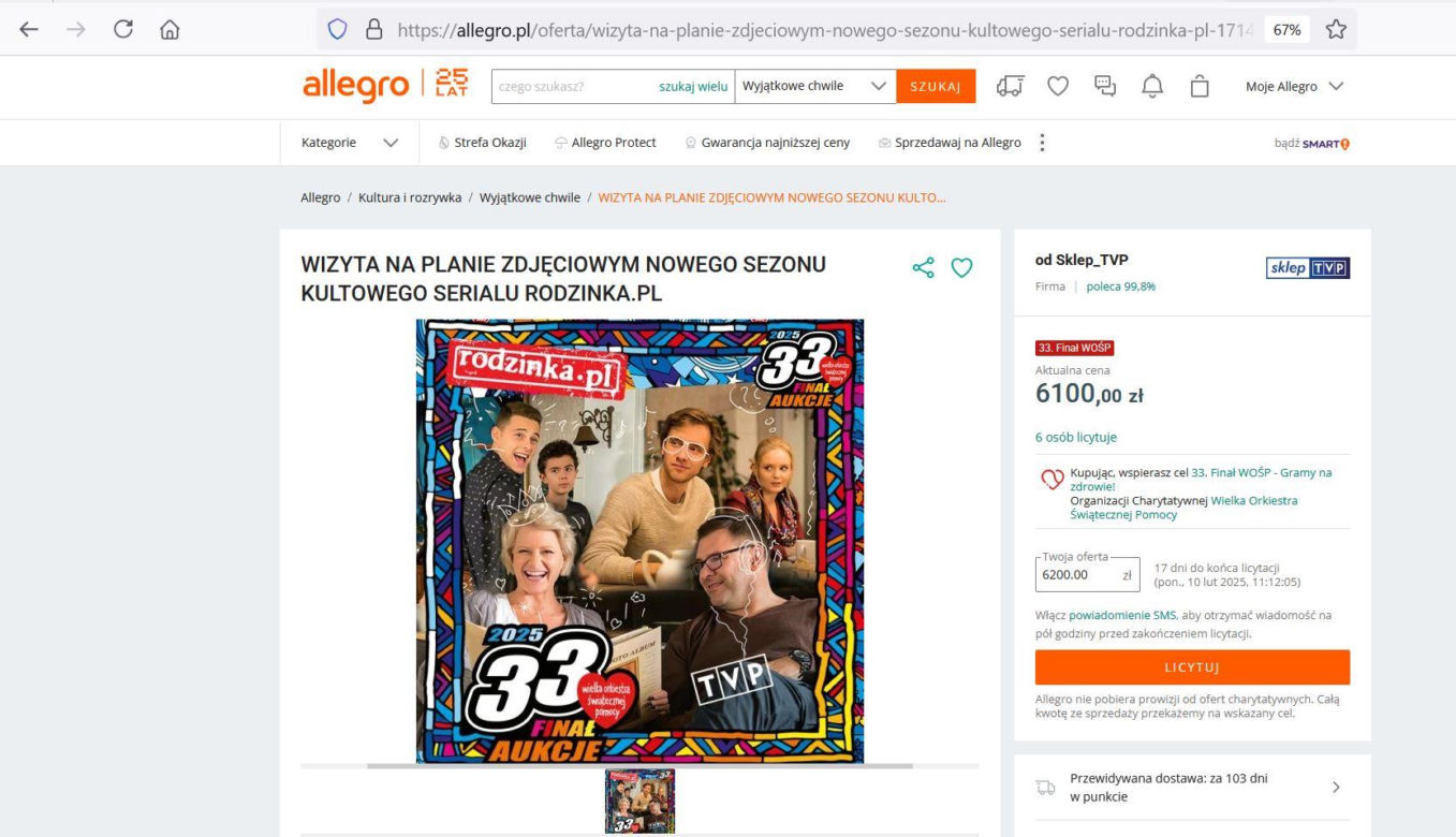 Kolejna aukcja Macieja Musiała dla WOŚP. Fani "Rodzinki.pl" oszaleją z radości. Będzie kolejny rekord?