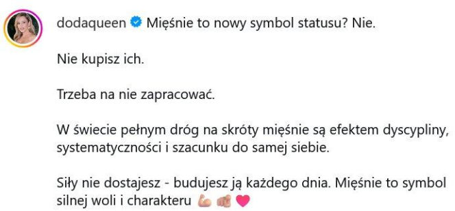 Doda pokazała się w białej bieliźnie. Tak wygląda efekt morderczych treningów