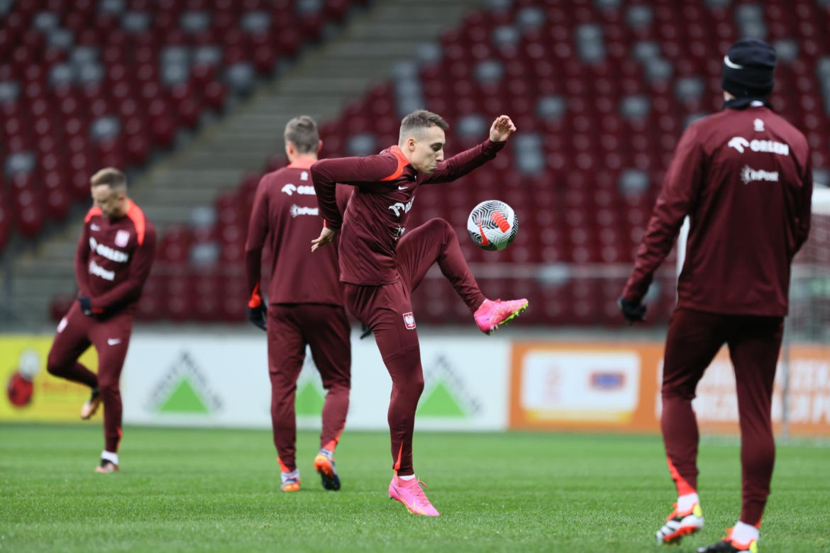 Trening reprezentacji Polski na PGE Narodowym przed meczem barażowym z Estonią o Euro 2024