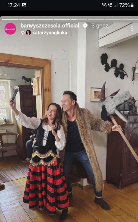 Barwy szczęścia na planie. Kasia (Katarzyna Glinka), Mariusz (Rafał Cieszyński)