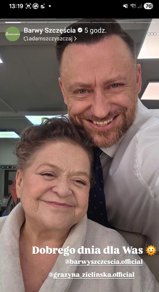 Barwy szczęścia po wakacjach 2026 na planie. Maciej Wilk (Adam Szczyszczaj), Lucyna (Grażyna Zielinska)