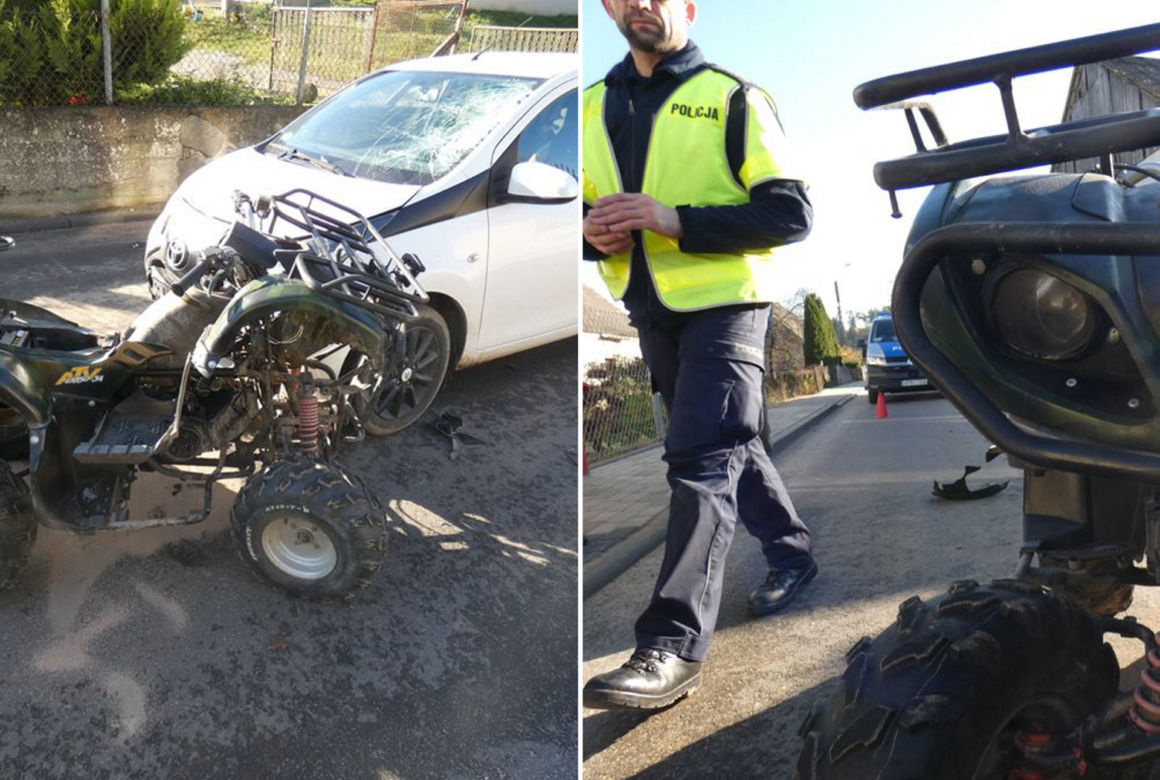 Koszmarny wypadek pod Kościerzyną! 12-latek huknął w toyotę. Dziecko zabrał śmigłowiec [ZDJĘCIA]