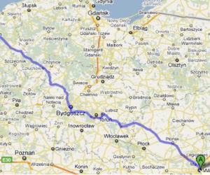 Trasa 10 i 25 Warszawa - Mielno mapka