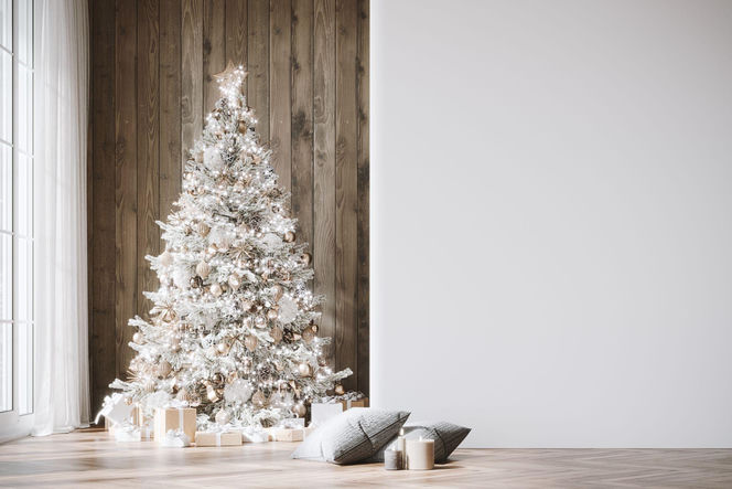 Świąteczne choinki w bieli