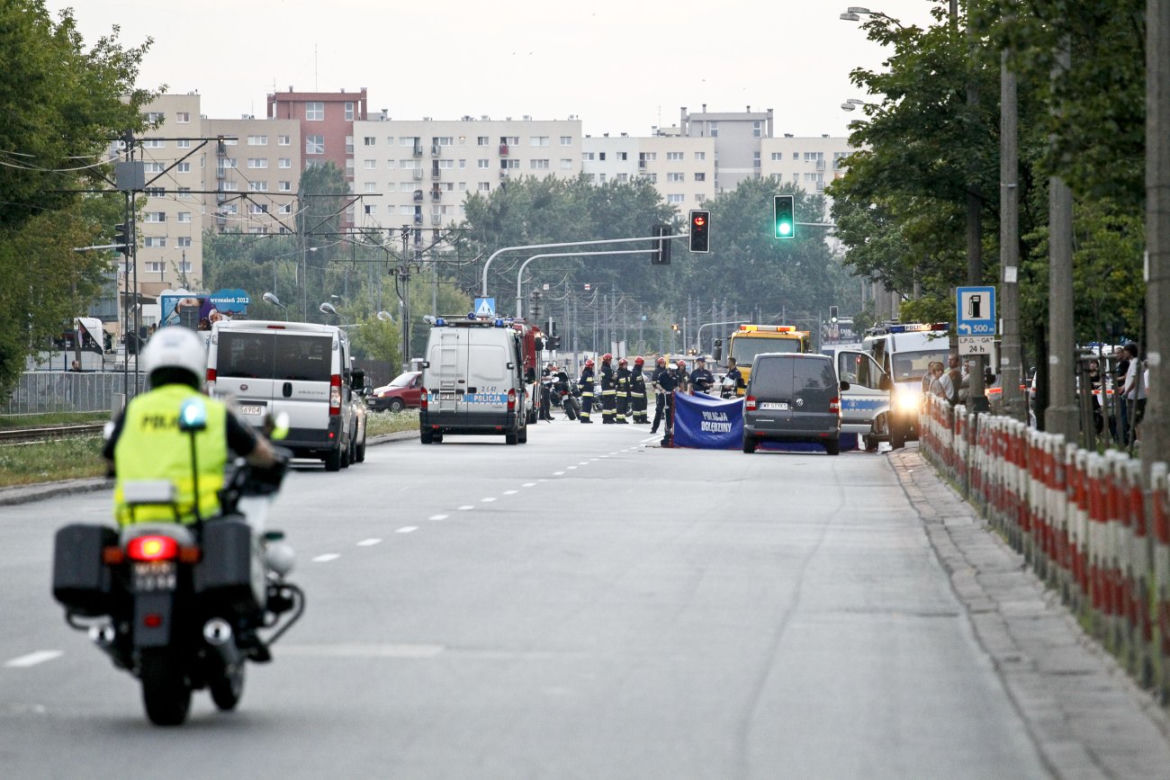 Warszawa. Motocykl spłonął na ulicy Broniewskiego