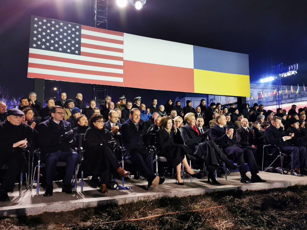 Wystąpienie Joe Bidena w Arkadach Kubickiego w Warszawie