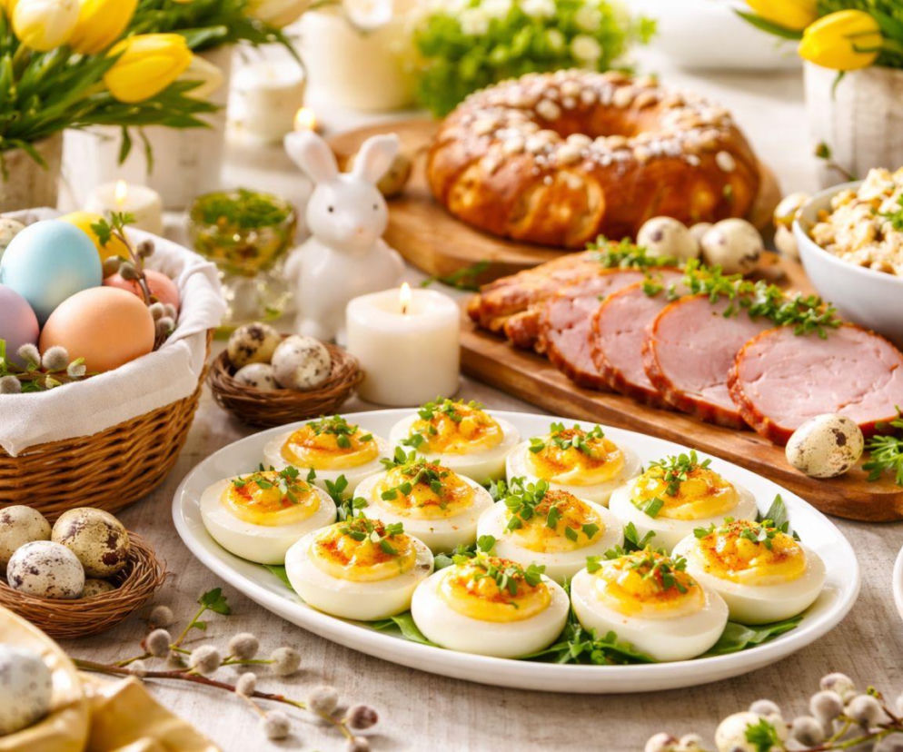 Wielkanoc, stół wielkanocny, jajka