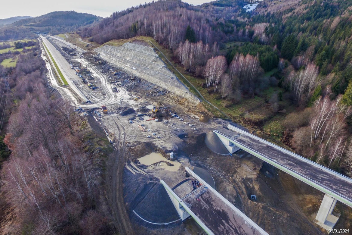 Budowa S1 - obejście Węgierskiej Górki w Beskidach