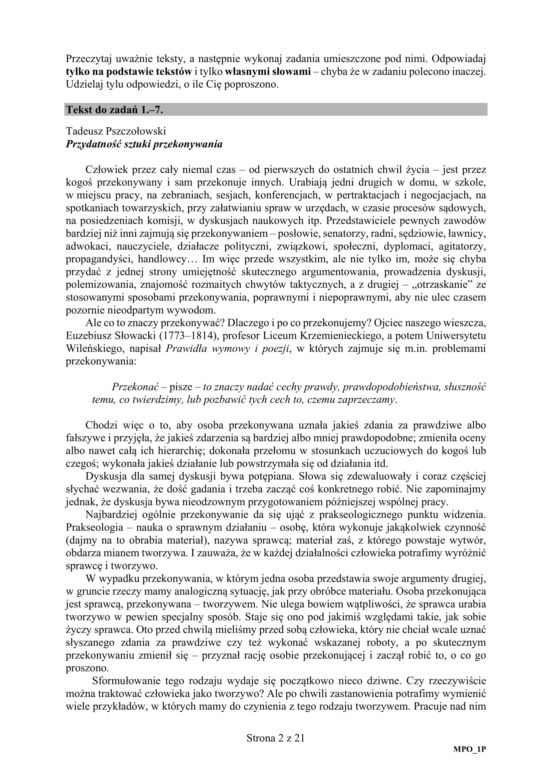 ARKUSZE CKE - Matura j.polski - poziom podstawowy 8.06.2020